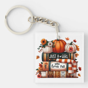 Just a Bookish Girl Who Loves Fall Keychain