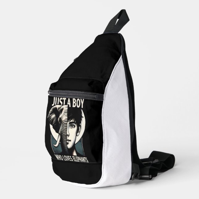 Just A Boy Love For Elephants Sling Bag (Right Corner)