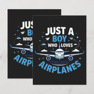 Just A Boy who Loves Airplanes Card