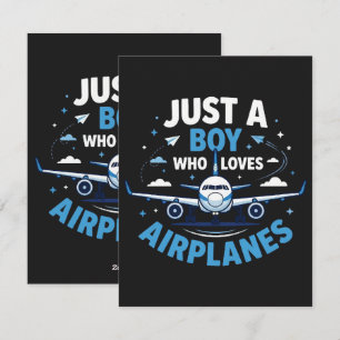 Just A Boy who Loves Airplanes Holiday Card
