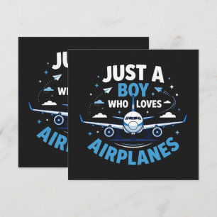 Just A Boy who Loves Airplanes Invitation