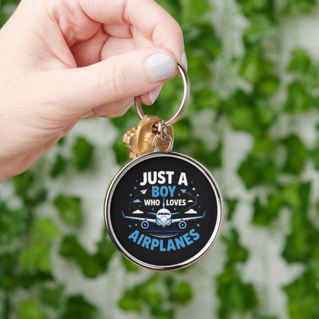 Just A Boy who Loves Airplanes  Keychain (Hand)