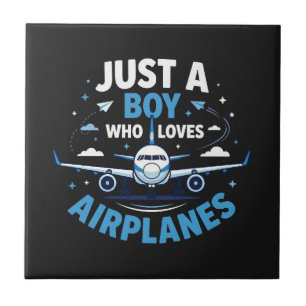 Just A Boy who Loves Airplanes Tile