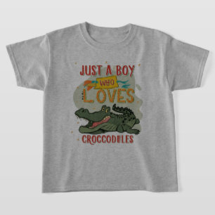 Just A Boy Who Loves Alligator Crocodiles Cute tee