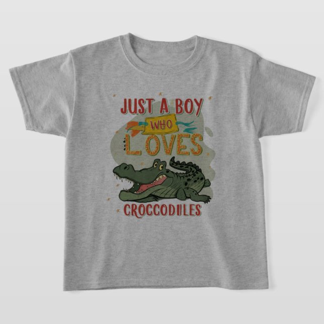 Just A Boy Who Loves Alligator Crocodiles Cute tee (Laydown)