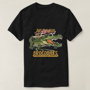 Just A Boy Who Loves Alligator Crocodiles Cute tee