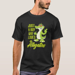 Just A Boy Who Loves Alligators Reptiles Zoo Ponds T-Shirt