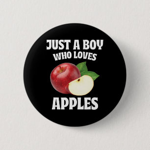 Just A Boy Who Loves Apples Apple Lover Fruit Love 2 Inch Round Button