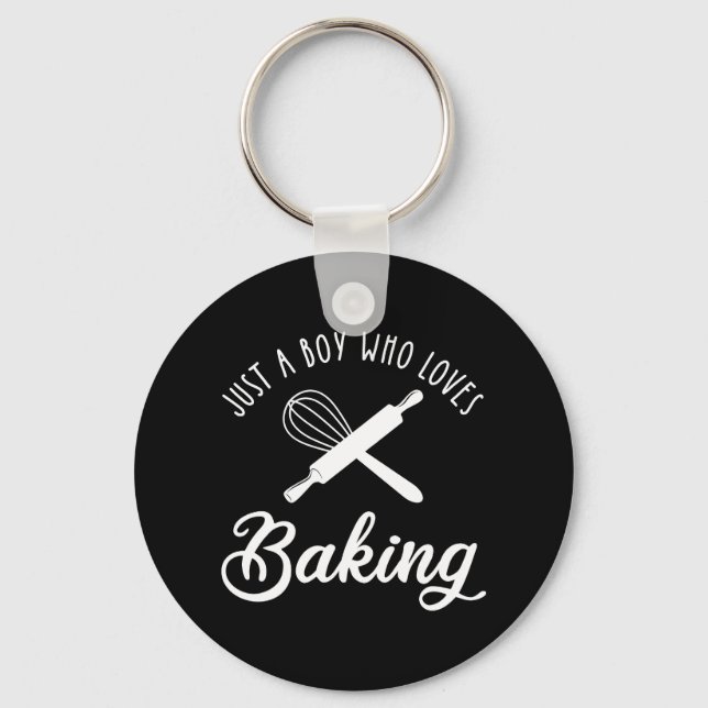 Just A Boy Who Loves Baking Keychain (Front)