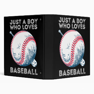 Just a Boy Who Loves Baseball Batter baseball Ball Binder