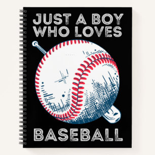 Just a Boy Who Loves Baseball Batter baseball Ball Notebook