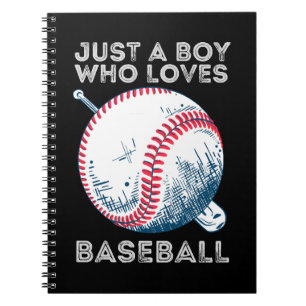 Just a Boy Who Loves Baseball Batter baseball Ball Notebook