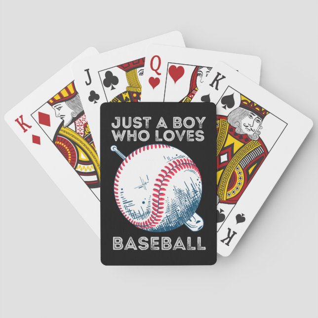 Just a Boy Who Loves Baseball Batter baseball Ball Playing Cards (Back)