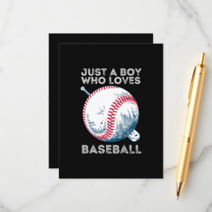 Just a Boy Who Loves Baseball Enclosure Card