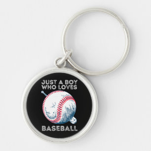 Just a Boy Who Loves Baseball Keychain
