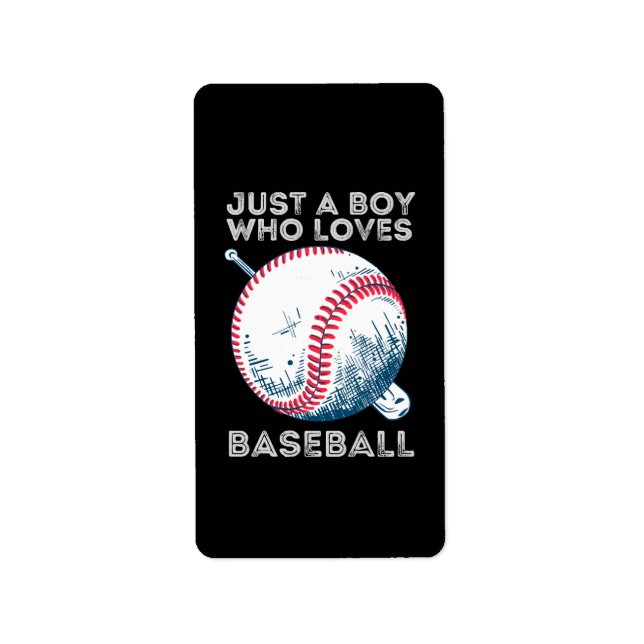 Just a Boy Who Loves Baseball Label (Front)