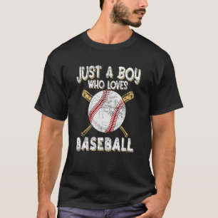 Just a Boy who loves Baseball Pitcher Pitch Catche T-Shirt