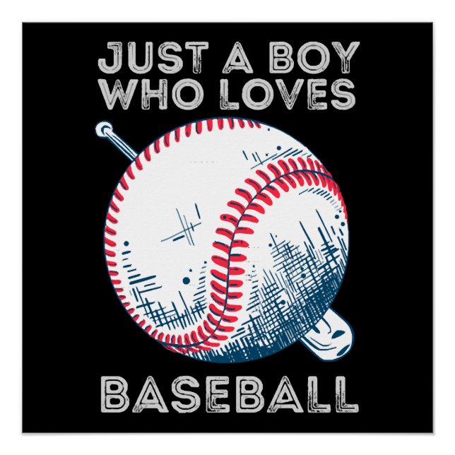 Just a Boy Who Loves Baseball Poster (Front)