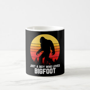 Just A Boy Who Loves BIGFOOT Bigfoot Retro Coffee Mug