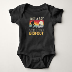 Just A Boy Who Loves Bigfoot Sasquatch Baby Bodysuit