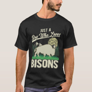 Just a boy who loves Bisons Water Buffalo Boy Buff T-Shirt