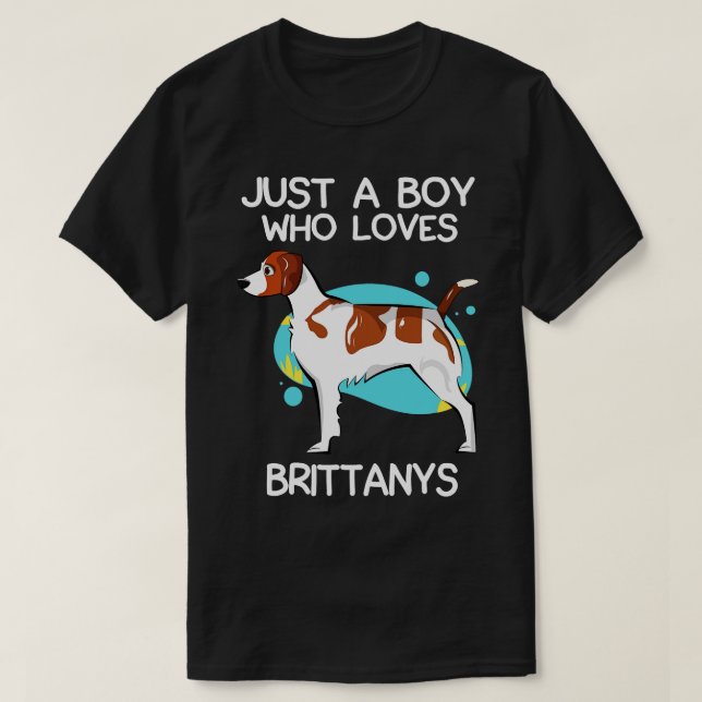 Just A Boy Who Loves Brittanys T-Shirt (Design Front)
