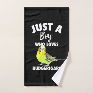 Just A Boy Who Loves Budgerigars Parrot Hand Towel