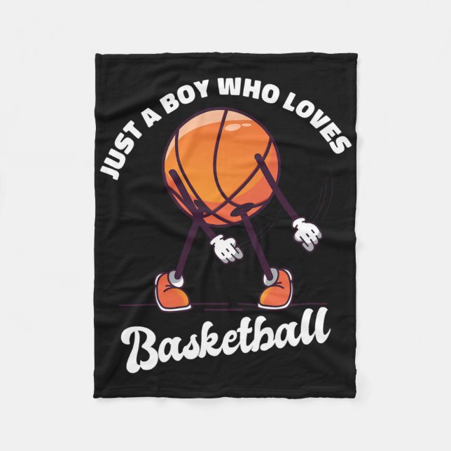 Just A Boy Who Loves Bysketbyll - Bysketbyll Boys  Fleece Blanket (Front)