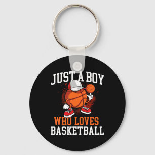 Just A Boy Who Loves Bysketbyll - Player Hoops Keychain