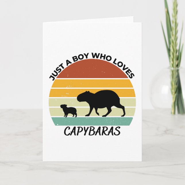 Just a boy who loves capybaras card (Front)