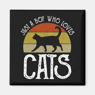 Just A Boy Who Loves Cats Magnet