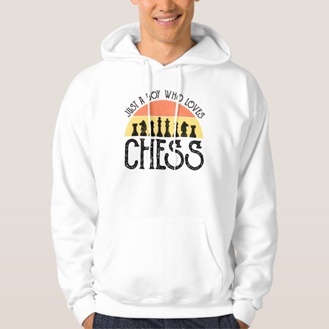 Just A Boy Who Loves Chess Hoodie (Front)