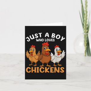 Just A Boy Who Loves Chickens Kids Boys Chicken Card