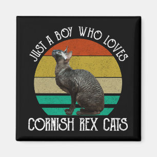 Just A Boy Who Loves Cornish Rex Cats Magnet