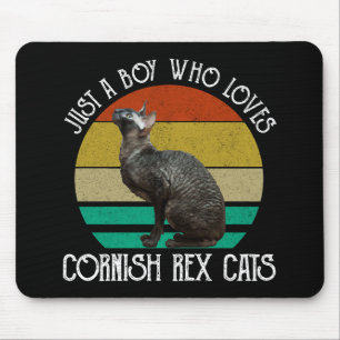 Just A Boy Who Loves Cornish Rex Cats Mouse Pad