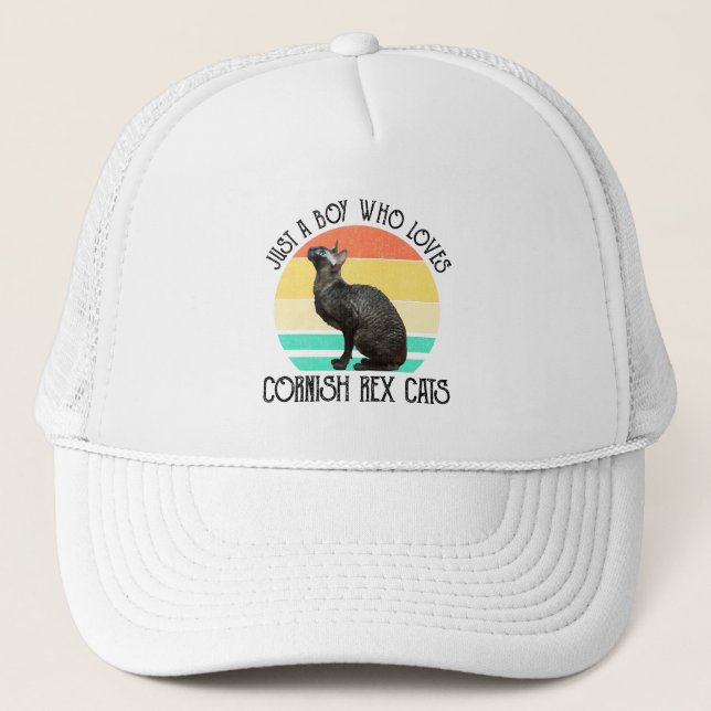 Just A Boy Who Loves Cornish Rex Cats Trucker Hat (Front)