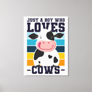 Just A Boy Who Loves Cows Canvas Print
