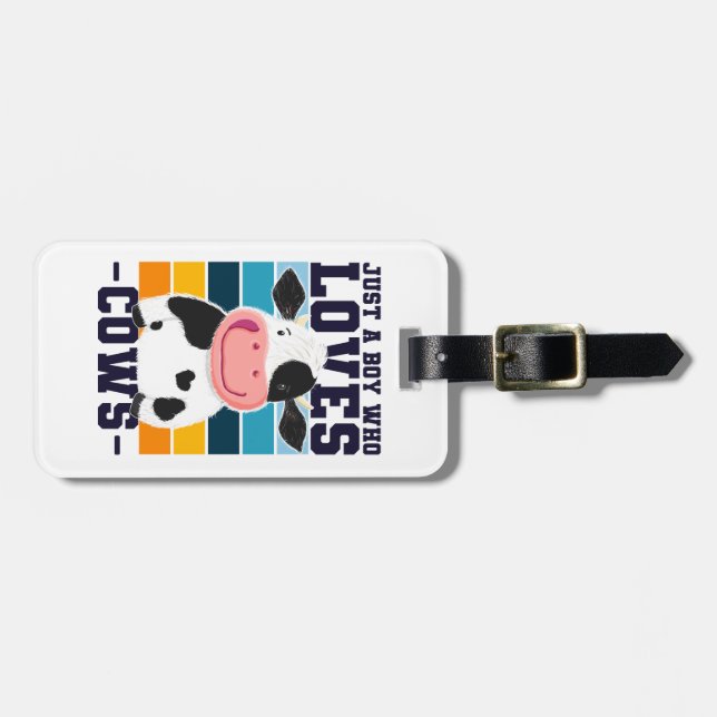 Just A Boy Who Loves Cows Luggage Tag (Front Horizontal)