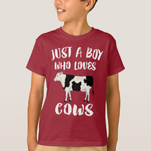 Just A Boy Who Loves Cows T-Shirt Animal Lover