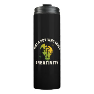 just a boy who loves creativity thermal tumbler