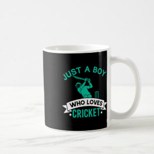 Just A Boy Who Loves Cricket Player Funny Cricket  Coffee Mug