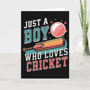 Just A Boy Who Loves Cricket T And Ll Retro Cricke Card