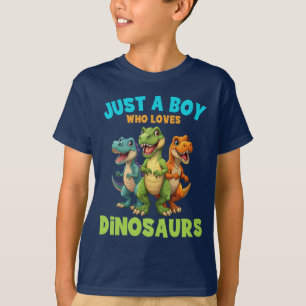 Just A Boy Who Loves Dinosaurs, Funny Dinosaur T-Shirt
