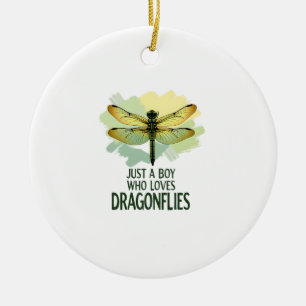 Just a Boy who loves Dragonflies. Dragonflies Drag Ceramic Ornament