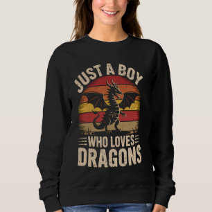 Just a Boy Who Loves Dragons Cool Medieval Dragon Sweatshirt