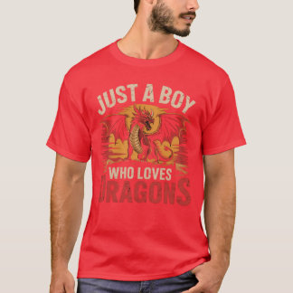 Just a Boy Who Loves Dragons Cool Medieval Dragon T-Shirt