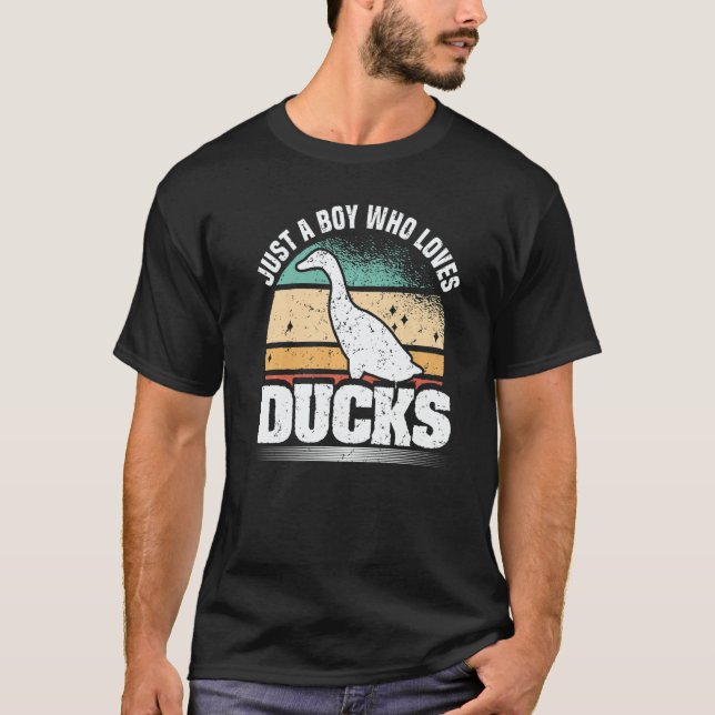 Just A Boy Who Loves Ducks Duck T-Shirt (Front)