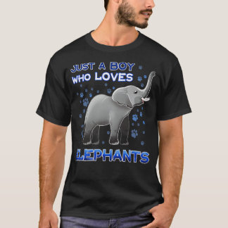 Just A Boy Who Loves Elephants T-Shirt