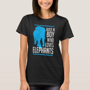 Just A Boy Who Loves Elephants Zoo Safari T-Shirt