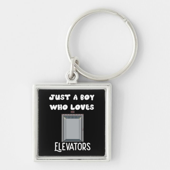 Just A Boy Who Loves Elevators Gifts Kids Elevator Keychain (Front)